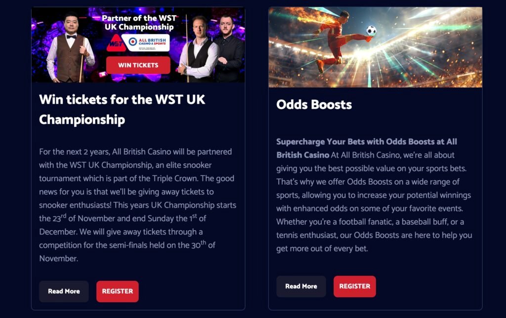 All British Casino promotions